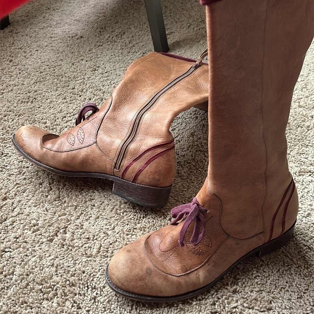 Anthropologie Schuler and Sons Philadelphia Distressed Leather Boots